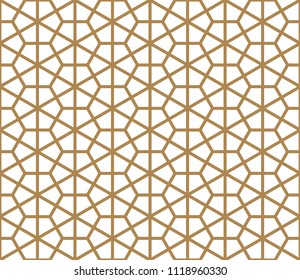 Seamless traditional Kumiko pattern in color lines of medium thickness