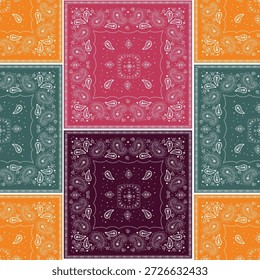 padrão de paisley tradicional sem costura no vetor de bandana