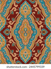 Seamless traditional pattern. Classic abstract damask ornament. Background for wallpaper, textile, carpet and any surface. 