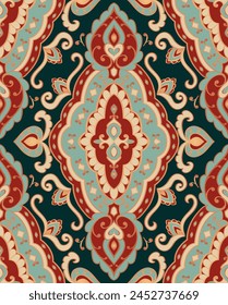 Patrón tradicional sin costuras. Adorno clásico de damasco abstracto. Fondo para Fondo de pantalla, textil, alfombra y cualquier superficie. 