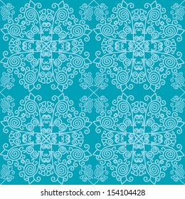 Seamless traditional pattern with snowflakes