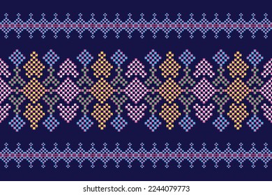 Patrón tradicional inmaculado. Estilo boho de adorno étnico. Ilustraciones vectoriales orientales náuseas geométricas. Patrón de bordado, diseño para uso en el negocio de la impresión de moda y tela.