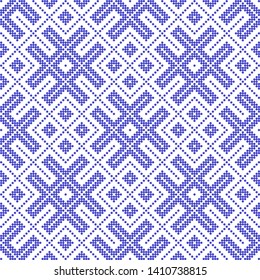 Seamless traditional Russian and slavic ornament embroidered cross-stitch.DISABLING LAYER, you can obtain seamless pattern.