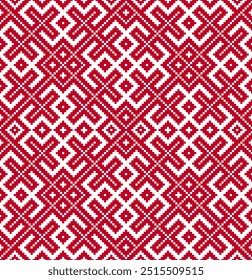 Seamless traditional Russian and slavic ornament made by squares .