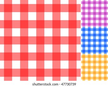 Seamless traditional tablecloth pattern in 4 colors. Easy editable EpS10 file.