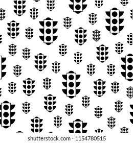 Seamless traffic light pattern repeating for any web design. Simple vector elements for your design. Black white versions.