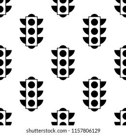 Seamless traffic light pattern repeating for any web design. Simple vector elements for your design. Black white versions.