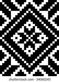 Seamless Transilvanian national damask pattern