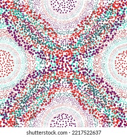 Seamless Transparent Circles Background - Vector (No Transparencies in eps) Colorful Fish Scale Seamless Pattern