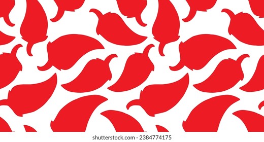 Seamless transparent pattern. Peppers in flat style. Red silhouettes. Vector illustration in EPS10.