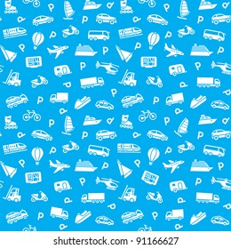 Seamless transports icons pattern, wallpaper, wrapping paper