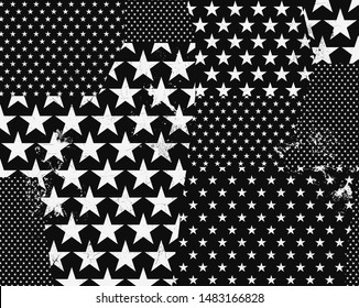 seamless trashed star vector pattern 