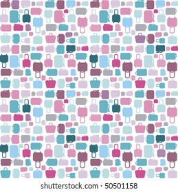 Seamless travel bags and suitcase pattern in vector
