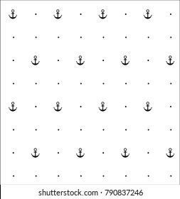 Seamless travel pattern. Anchor on white background.