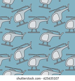 Seamless travel pattern. Helicopter pattern.