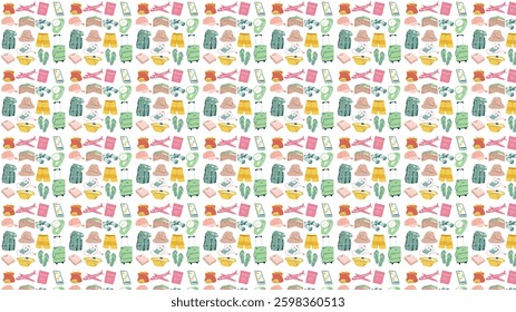 Seamless travel pattern vector art