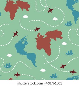 seamless travel pattern. the view from altitude