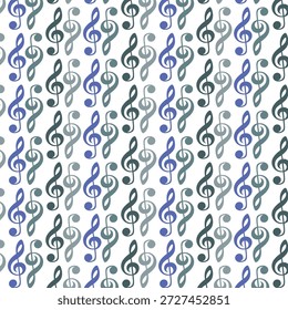 Seamless Treble Clef Music Pattern