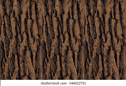 Seamless tree bark texture. Endless wooden background for web page fill or graphic design. Oak or maple vector pattern