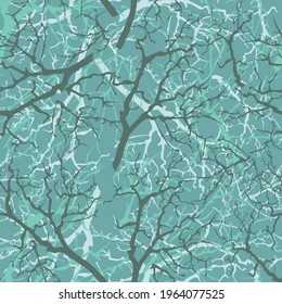 Seamless tree branches like lightning. Vector graphics.