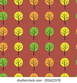 Seamless tree pattern background vector