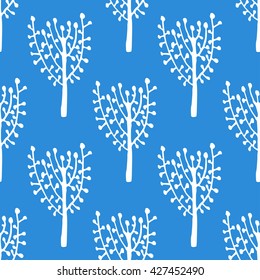 Seamless tree pattern background vector
