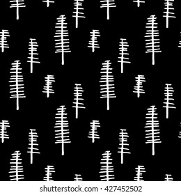Seamless tree pattern background vector
