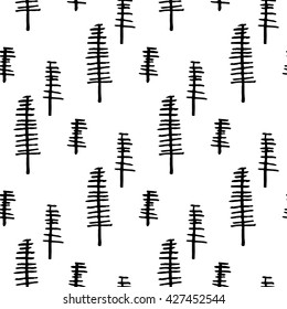 Seamless tree pattern background vector