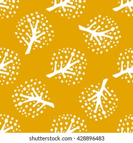 Seamless tree pattern background vector