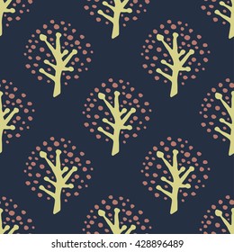 Seamless tree pattern background vector