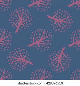 Seamless tree pattern background vector