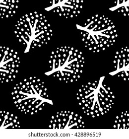 Seamless tree pattern background vector