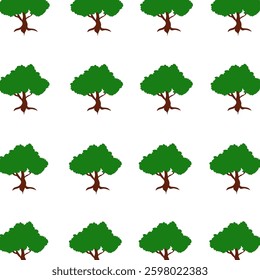 seamless tree pattern. Green tree background. background for banner, wrapping paper