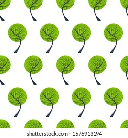 Seamless tree pattern. Hand Drawn nature and ecology theme background. EPS 8