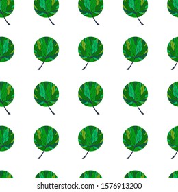 Seamless tree pattern. Hand Drawn nature and ecology theme background. EPS 8