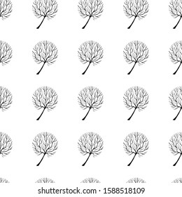 Seamless tree pattern. Hand Drawn nature and ecology theme background. EPS 8