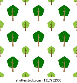 Seamless tree pattern on white background