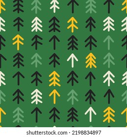 Seamless tree pattern. Perfect for interior decor, children parties and Christmas illustrations.