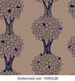seamless tree pattern with unusual graphic trunks and leavs which can be used as wallpaper