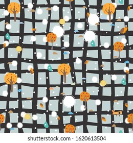 Seamless Tree Pattern. Vector Illustration