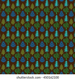 seamless trees on brown