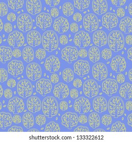 Seamless trees pattern