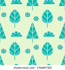 Seamless Trees Pattern, Simple Trees Background, Vector Illustration EPS 10.