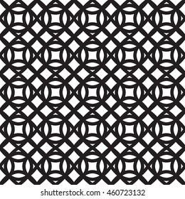 Seamless trellis pattern. Seamless geometrical, geo pattern. Trellis seamless background. Black and white cover design. Fabric print for apparel. Screen print vector texture. Website textured pattern.