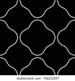Seamless trellis pattern of white dots. Vector Illustration. 