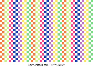 Seamless trend colorful Checkered plaid fabric texture background. fabric pattern seamless textile. Colorful Trendy Pantone Color Palettes. native traditional decoration. pillow case, carpet.