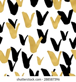 Seamless trendy blog background textures with hand drawn gold and black ink design elements. Vector Eps10 illustration doodle sketch