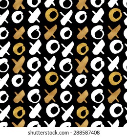 Seamless trendy blog background textures with hand drawn gold and black ink design elements. Vector Eps10 illustration doodle sketch