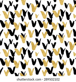 Seamless trendy blog background textures with hand drawn gold and black ink design elements. Vector Eps10 illustration doodle sketch