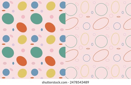 seamless Trendy colorful pattern set with brush strokes, hand - drawn. Vector illustration	